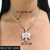 18K Gold Layered White CZ Cruise with Wings Design Pendant 33.0158