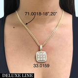 18K Gold Layered White CZ Square Cut Out Design Pendant 33.0159