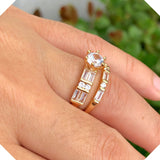 Engagement Ring Set with Rectangular Stones 83.0133#7,8,9 set of 2