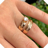 Engagement Ring Set with Rectangular Stones 83.0132#7,8ST OF 2