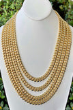 18K Gold-Layered Curb/Cuban Link Chain or Bracelet - 10mm