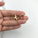 18K Gold Layered Diamond Cutting Finish Kids Hoops 21.0020