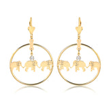 18K Gold Layered Elephant Design with Cubic Zirconia, Dangle Earrings 21.0021/1