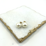 18K Gold Layered 12 mm Pearl Ball Stud Earrings 21.0025/92