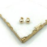 18K Gold Layered 8mm Gold Ball Stud Earrings 21.0037