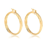 18K Gold Layered Twist 33mm Hoops Wholesale 21.0060