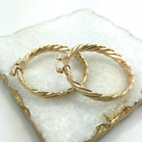 18K Gold Layered Twist 45mm Hoops 21.0062