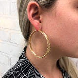 18K Gold Layered Twist 64mm Hoops 21.0063