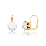 18K Gold Layered Assorted Rhinestone Colors Leverback Earrings 21.0087/1/2/3/4/5/6/7/9