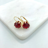 18K Gold Layered Assorted Rhinestone Colors Leverback Earrings 21.0087/1/2/3/4/5/6/7/9