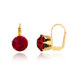 18K Gold Layered Assorted Rhinestone Colors Leverback Earrings 21.0087/1/2/3/4/5/6/7/9