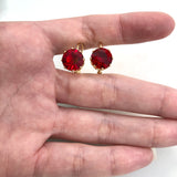 18K Gold Layered Assorted Rhinestone Colors Leverback Earrings 21.0087/1/2/3/4/5/6/7/9