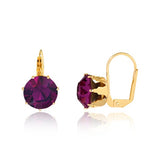 18K Gold Layered Assorted Rhinestone Colors Leverback Earrings 21.0087/1/2/3/4/5/6/7/9