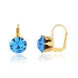 18K Gold Layered Assorted Rhinestone Colors Leverback Earrings 21.0087/1/2/3/4/5/6/7/9