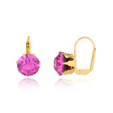 18K Gold Layered Assorted Rhinestone Colors Leverback Earrings 21.0087/1/2/3/4/5/6/7/9