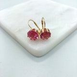 18K Gold Layered Assorted Rhinestone Colors Leverback Earrings 21.0087/1/2/3/4/5/6/7/9