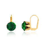 18K Gold Layered Assorted Rhinestone Colors Leverback Earrings 21.0087/1/2/3/4/5/6/7/9