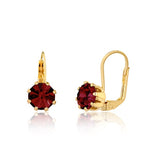 18K Gold Layered Assorted Rhinestone Colors Stud Leverback Earrings 21.0090/3/4/6