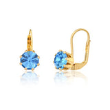 18K Gold Layered Assorted Rhinestone Colors Stud Leverback Earrings 21.0090/3/4/6