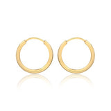 18K Gold Layered 13mm Endless-loop Hoops 21.0092