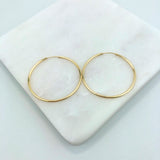 18K Gold Layered 34mm Endless-Loop Hoops Earrings 21.0095