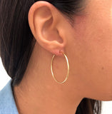 18K Gold Layered 34mm Endless-Loop Hoops Earrings 21.0095