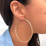 18K Gold Layered 70mm Endless-Loop Hoops 21.0097