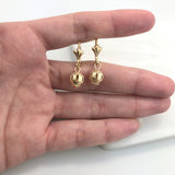 18K Gold Layered 8mm Cutout Ball Leverback Earrings 21.0122