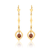 18K Gold Layered Gold Stone Venturina Dangle Earrings 21.0134/16