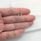 18K Gold Filled Oro Laminado Kids Rhinestone Stud Plug Earrings Wholesale 21.0137/1/7