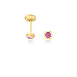 18K Gold Filled Oro Laminado Kids Rhinestone Stud Plug Earrings Wholesale 21.0137/1/7