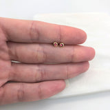 18K Gold Filled Oro Laminado Kids Rhinestone Stud Plug Earrings Wholesale 21.0137/1/7