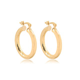 18K Gold Layered 27 mm Cylinder Twisted Hoops 21.0142