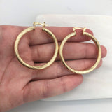 18K Gold Layered 38 mm Cylinder Twisted Hoops 21.0144