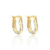 18K Gold Layered Two-Tone Hoops Kids Earrings 21.0151