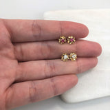 18K Gold Layered Cubic Zirconia Plugs Kids Earrings with Star Shape 21.0153/1/7