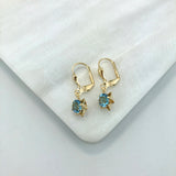 18K Gold Layered Rhinestone Lever Back Earrings 21.0166/1/2/3/6/7