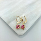 18K Gold Layered Rhinestone Lever Back Earrings 21.0166/1/2/3/6/7