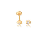 18K Gold Filled Oro Laminado Assorted Cubic Zirconia Colors Stud Ball Plugs Kids Earrings Wholesale 21.0196/1/3