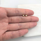 18K Gold Filled Oro Laminado Assorted Cubic Zirconia Colors Stud Ball Plugs Kids Earrings Wholesale 21.0196/1/3