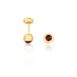 18K Gold Filled Oro Laminado Assorted Cubic Zirconia Colors Stud Ball Plugs Kids Earrings Wholesale 21.0196/1/3