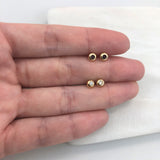 18K Gold Filled Oro Laminado Assorted Cubic Zirconia Colors Stud Ball Plugs Kids Earrings Wholesale 21.0196/1/3