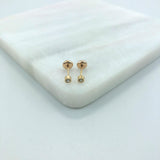 18K Gold Filled Oro Laminado Assorted Cubic Zirconia Colors Cylinder Stud Plugs Kids Earrings Wholesale 21.0198/1/3