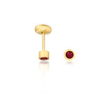 18K Gold Filled Oro Laminado Assorted Cubic Zirconia Colors Cylinder Stud Plugs Kids Earrings Wholesale 21.0198/1/3