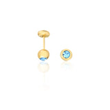 18K Gold Layered Assorted Cubic Zirconia Colors Stud Ball Plugs Kids Earrings 21.0201/1/6