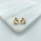 18K Gold Layered Cut Out Double Dolphin Kids Earrings 21.0217