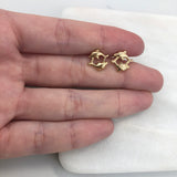 18K Gold Layered Cut Out Double Dolphin Kids Earrings 21.0217