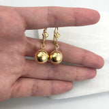 18K Gold Layered 12 mm Stud Ball Lever Back Earrings 21.0229