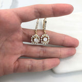 18K Gold Layered Clear Cubic Zirconia Lever Back Earrings 21.0238/1