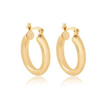 18K Gold Layered 21 mm Twisted Cylinder Hoops 21.0242